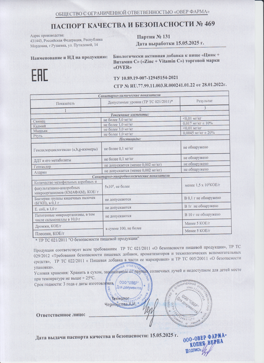 Паспорт №052025